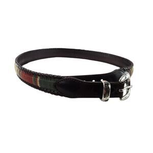 Vintage Brighton Belt Mens 36 Colorful Stripe Brown Leather Southwestern Western